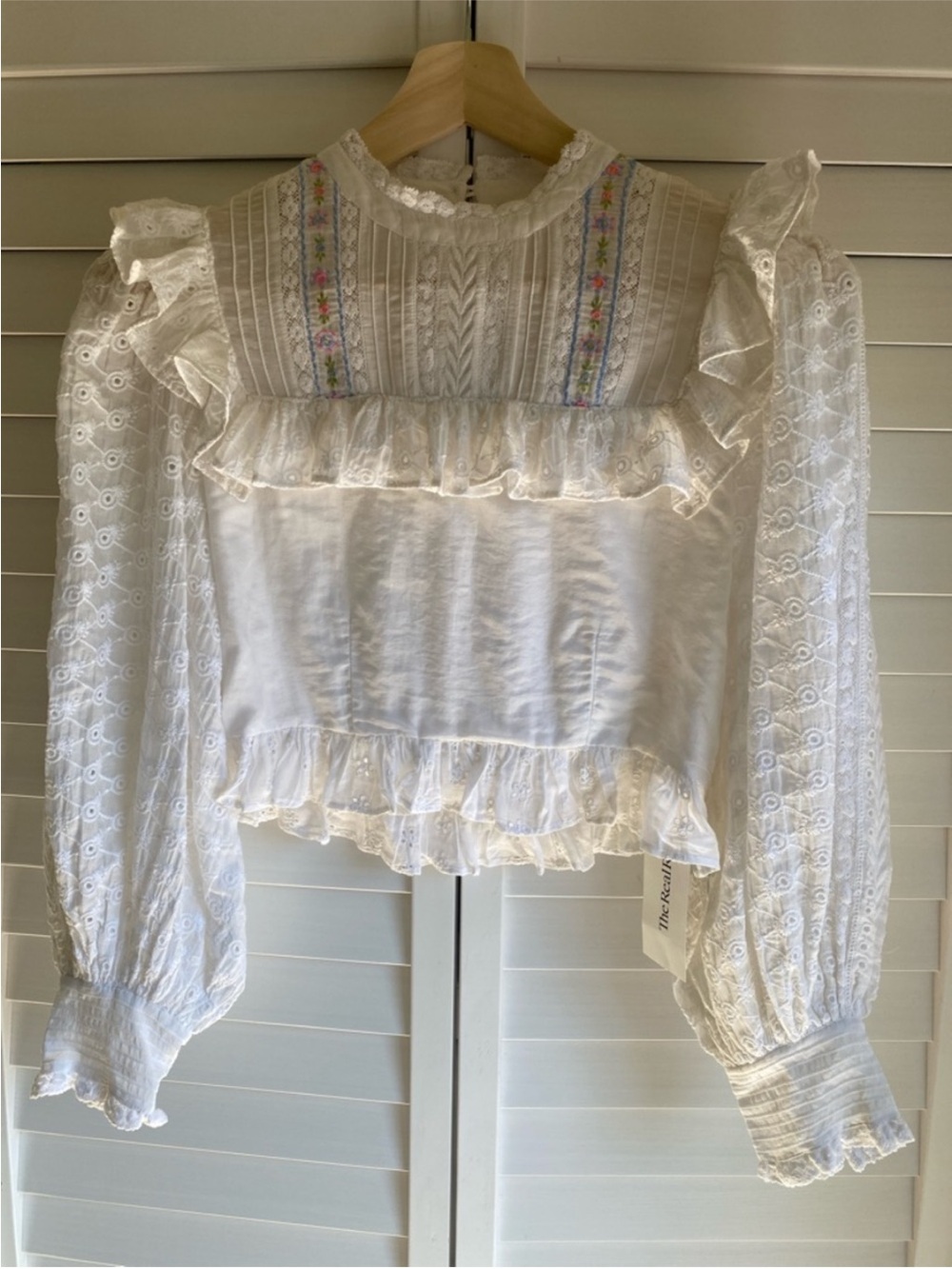 💓 LoveShackFancy Doreen eyelet lace embroidery blouse
SIZE US2